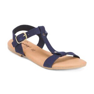 GINGI Made In Italy Suede T-strap Sandals
